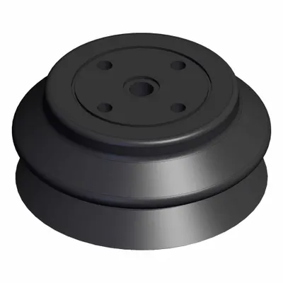SMC Vacuum Pad: Bellows, w/o Adapter, 80 mm Pad Dia, NBR, Black, 50, 37 mm Pad Ht - Bellows Type Automotive & Industrial Vacuum Pads