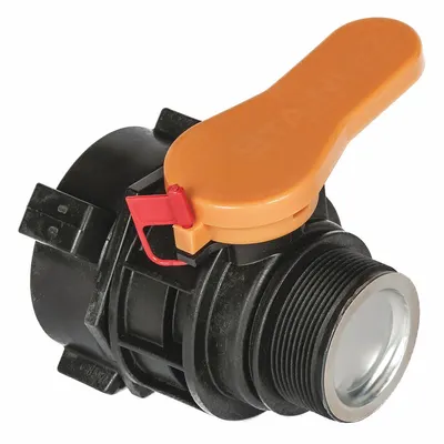 OEM Liquid Storage Container Valve: 3 3/8 in x 3 3/8 in x 5 in - Valves for IBC Totes
