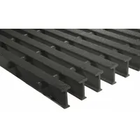 FIBERGRATE Vi-Corr fiberglass pultruded grating, model 351582, with a nominal size of 4 ft x 8 ft (WxL). This acid-resistant structural grating is used in industrial environments requiring corrosion resistance and structural integrity, such as flooring, walkways, and trench covers