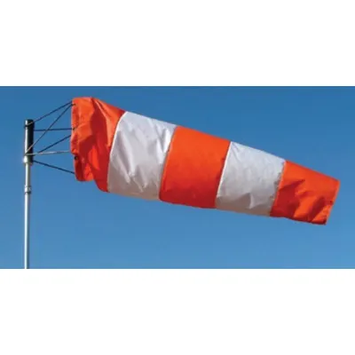 SAFETY FLAG Windsock: Orange/White, Nylon, 96 in Lg, 18 in Throat Dia, Windsock Only - Windsocks