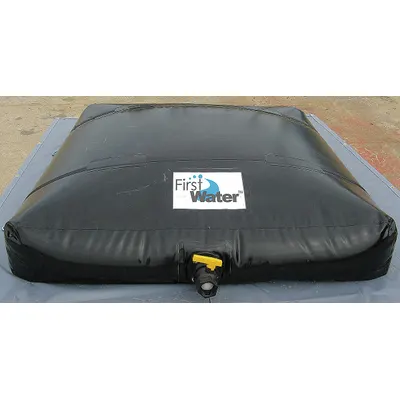 FIRST WATER Potable Water Storage Bladder: 600 gal Capacity, 17 in Open Ht, 9 ft Open Lg - Portable Water Storage Bladders