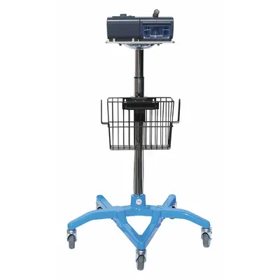 MAXTEC Equipment Stand, Aluminum, 23 in W x 45 in H, for Respironics Analyzers - Oxygen & Nitrogen Analyzer Accessories