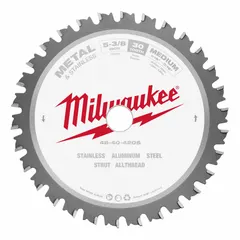 This 5-3/8 in diameter circular saw blade features 30 teeth with a 0.06 in kerf and a 5/8 in arbor. Designed for cutting ferrous metals such as stainless steel, it is commonly used in metal fabrication, HVAC ductwork, and general construction for clean cuts in sheet metal and thin-gauge steel.