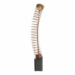 Motor brush designed to conduct electrical current between stationary and rotating parts in General Electric motors. Compatible with model numbers 8100097AA2 and 8100097AB9. Used in industrial motor maintenance and repair applications.
