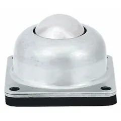 Flange mount ball transfer with 1.5 in diameter ball and 250 lb load capacity. Projection height is 2 1/16 in. Used in material handling systems for omnidirectional movement of loads at conveyor transfer points, workstations, and packaging lines.