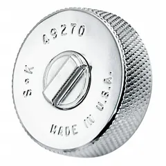 This non-reversible thumbwheel ratchet features a chrome finish and a compact 1-1/2 in overall length. Its round design enables one-handed operation in confined spaces where a standard ratchet handle cannot fit. Suitable for low-torque fastener adjustments in automotive, industrial, and maintenance settings.