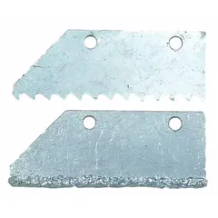 Standard-end replacement scraper blade for industrial scraping applications. Used for material removal tasks such as cleaning conveyor belts, removing adhesives, or scraping residues from surfaces in manufacturing and maintenance settings.