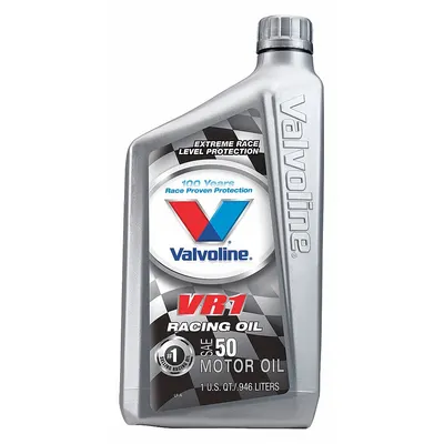 VALVOLINE VR1 Conventional Engine Oil, SAE 50, 1 qt Bottle - Gasoline Engine Oil