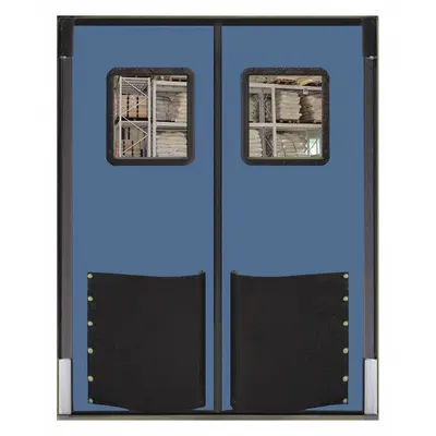 CHASE Swinging Door: Polyethylene, 2 Doors, Blue, 8 ft Door Wd, 8 ft Door Ht - Washdown Swinging Doors