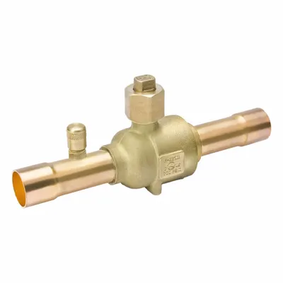 MUELLER Refrigerant Ball Valve: 143 Cv, 3 1/8 in Female Sweat, Access Port - Sweat Connection Refrigeration Ball Valves