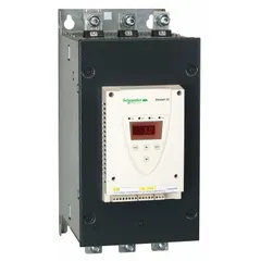 Soft starter for three-phase induction motors, reducing mechanical stress and electrical inrush during acceleration and deceleration. Rated 320 A output, 208-600V AC, 60/50 Hz, with 110V AC control supply. Includes bypass contactor, IP00/NEMA 1 enclosure. Suitable for pumps, fans, compressors, and conveyors.