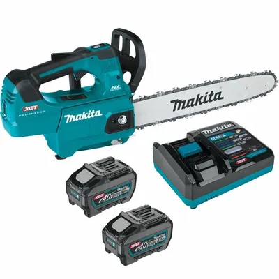 MAKITA Battery-Powered Chainsaws: 14 in Bar Lg, Top Handle, Adj/Auto Chain Oiler