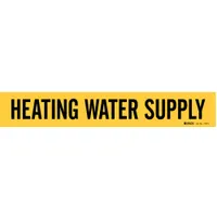 Pipe Marker: Heating Water Supply, Yellow, Black, Fits 2 1/2 to 7 7/8 in Pipe O.D., 1 Pipe Markers (MPN 7130-1)