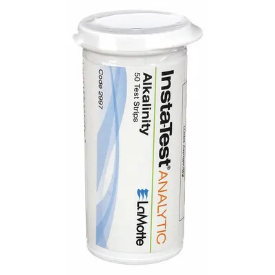 LAMOTTE Test Strips: Total Alkalinity, 0 to 180 ppm Alkalinity, Strip, 50 Tests - Single-Parameter Test Strips