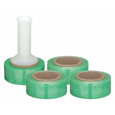 OEM APPROVED VENDOR Reusable Handle Color-Coded Stretch Wrap, Green, 4 PK