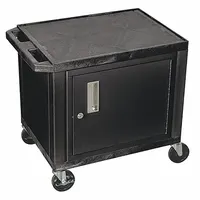 APPROVED VENDOR Audio-Visual Cart: 24 in L x 18 in W, 24 in L x 18 in W 24 1/2 in H, Plastic, Black (MPN WT26C2E)