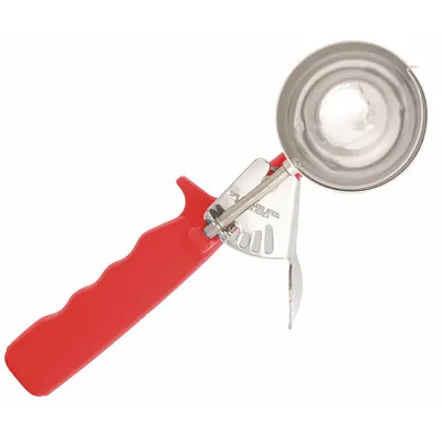 CRESTWARE Disher: 1.8 oz Capacity, 18-8 Stainless Steel/Plastic, NSF Certified, 2 in Bowl Dia - Dishers