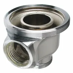 The ZURN P6000-19 is a brass valve body for flush valves used in toilets and urinals. It has a 7-inch overall width and is compatible with the ZURN Z6003 series. This replacement part is suitable for commercial and institutional restroom plumbing systems.