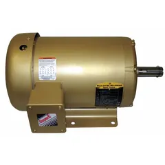 Totally enclosed fan-cooled (TEFC) 3-phase AC motor with rigid base mount. Delivers 10 hp at 3490 RPM (60 Hz) on 208-230/460V AC, drawing 23.2/11.6 A full load current. Suitable for continuous-duty industrial applications such as pumps, fans, conveyors, and compressors.
