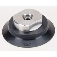 SMC Vacuum Pad Assembly: Flat, M16x1.50, 80 mm Pad Dia, NBR, Black, 50A, 28 mm Pad Ht (MPN ZPT80HN-B16)