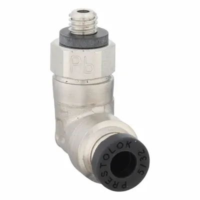 PARKER 169PLP-5/32-0 Nickel-Plated Brass Push-to-Connect Elbow Fitting - Nickel-Plated Brass Tube Fittings
