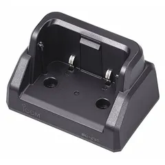 The ICOM BC235 is a single-unit charger base designed for ICOM M37 and M37E series radios. It charges one radio at a time and operates on a 5 V DC input. Suitable for desktop or wall-mount use in communication fleets.