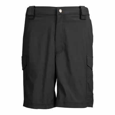 5.11 Tactical Shorts: Black, 42 in Waist, 9 in Inseam, 6% Spandex/94% Nylon Material - Men's Tactical Cargo Shorts