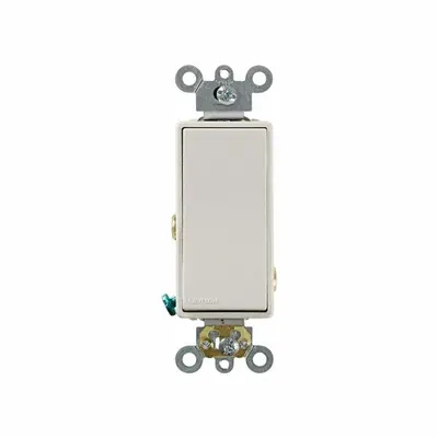 LEVITON Wall Switch: Rocker Switch, Single Pole/Single Throw, Momentary, Ivory - Rocker Wall Switches