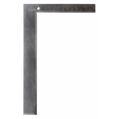 JOHNSON LEVEL Carpenter Square: 8 in Base Lg, 8 in x 1 in, 12 in x 1 1/2 in, Clear, Powder - Framing Squares