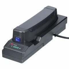 The 3M TR-642N is a battery charger designed for use with TR-Series powered air respirators. It provides charging capability for compatible battery packs to maintain respirator operation in environments requiring respiratory protection.