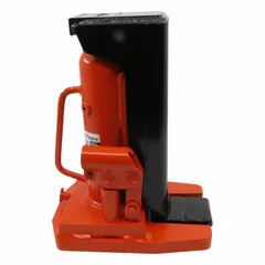 This low-clearance toe jack is a mechanical vehicle service jack with a 2-ton load capacity. It features a steel body and a manual handle lifting actuator. Designed for lifting in confined spaces where standard jacks cannot fit, it is suitable for maintenance and repair tasks on vehicles and heavy equipment.