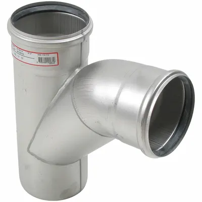 BLUCHER Metal Pipe Wye: Stainless Steel, Combo Wye, 2 in x 2 in x 2 in, Female x Female x Female - Push Fit Pipe Fittings