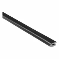 Neoprene rubber edging with a rounded profile, designed to fit material thickness of 1/16 in. Features a leg length of 5/16 in. Used to protect and seal panel edges against moisture, dust, and vibration in industrial enclosures, machinery guards, and similar applications