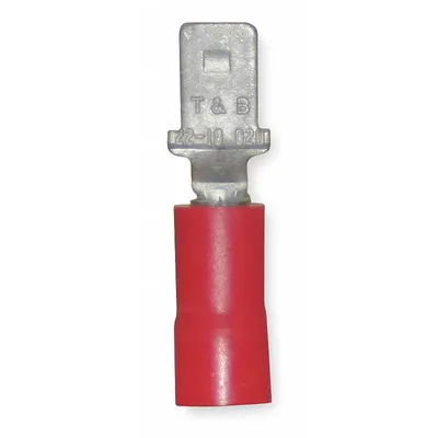 STA-KON Wire Disconnect: Male Tab, Red, Vinyl, Partial Coverage - Partially Insulated Quick Disconnects