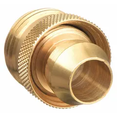 This rigid male x male garden hose end repair fitting connects NH and GHT threads for repairing or extending hoses. With a 3/4 in fitting size, it is designed for 5/8 in hose I.D. and provides a secure, non-swivel connection.