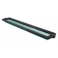 Rectangular panel cabin air filter with cellulose media. Designed for use in Bobcat construction equipment to filter airborne particles and maintain air quality inside the vehicle cabin