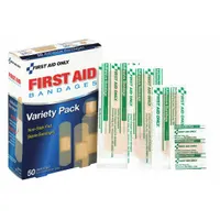 FIRST AID ONLY Adhesive Bandage: Strip Bandages, 1 in_3/4 in_5/8 in_7/8 in Wd, 3 in_2 1/4 in Lg (MPN 90332)