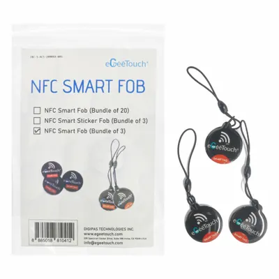 EGEETOUCH Smart Fobs: 3 PK (MPN 5-ACS-200013) - Replacement Keys & Lock Programming Tools