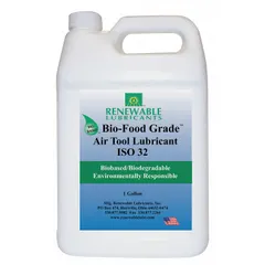 Synthetic lubricant for pneumatic tools such as impact wrenches, drills, and grinders. Formulated to reduce wear and prevent rust in extreme temperature environments. Operates from -20°F to 446°F. Supplied in a jug.