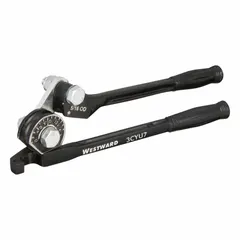 This lever-style bender is designed for bending copper tubing with an outer diameter of 11/16 in. It features calibrated angle markings from 0 to 180 degrees for accurate bends. Suitable for use in HVAC, plumbing, and refrigeration applications.