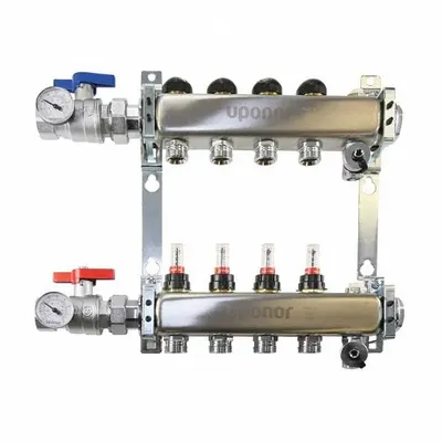 UPONOR Manifold Assembly: Stainless Steel - Plumbing & Heating Branch Manifolds