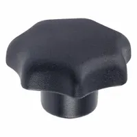 This 7-arm knob features a plastic body with a steel M12 threaded insert and a 22 mm thread length. The 7-point star design provides a secure grip for manual adjustment and clamping on industrial machinery, jigs, and fixtures