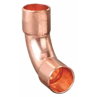 Wrot copper sweat fitting elbow with 1/2 in CTS cup x 1/2 in CTS FTG connections. Designed for soldered joints in copper tubing systems, used for 90-degree directional changes in plumbing and HVAC applications
