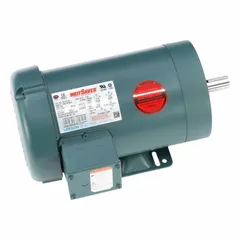 Totally enclosed fan-cooled 3-phase AC motor with C-face and rigid base mounting. Delivers 2 hp at 1,745 RPM on 230/460V AC supply, drawing 2.0 A full load current. Suitable for industrial equipment such as pumps, fans, conveyors, and compressors.