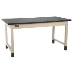 Laminate open-base workstation with a 72 x 30 inch beige top and fixed height. Supports an overall load capacity of 1,000 lb. Suitable for industrial assembly, inspection, and light manufacturing tasks.