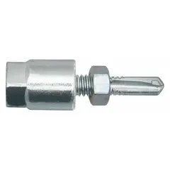 Steel rod hanger for suspending threaded rod from steel structures in mechanical, electrical, and plumbing installations. Features a vertical mount type, 1/4 in screw size, and 1-3/4 in overall length. Supplied in a 25-pack. Not ICC approved for cracked or un-cracked concrete and not seismic approved.