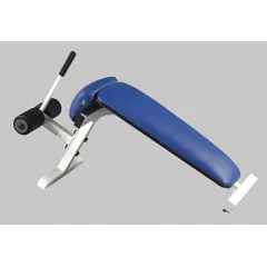 This abdominal crunch machine is designed for core strengthening exercises in commercial fitness settings such as gyms and hospitality facilities. It features a 48-inch length and 21-inch height to accommodate a full range of motion. The unit has an overall width of 18 inches.