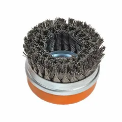 Type 27 depressed-center grinding wheels for carbon and stainless steel. 7" diameter, 1/4" thickness, 7/8" arbor hole, 24 grit. 10-pack. Suitable for heavy stock removal, weld grinding, and edge beveling.
