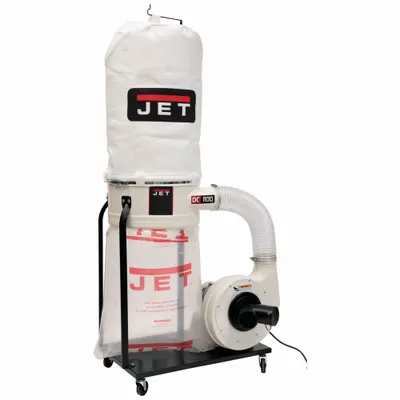 JET Wood Dust Collector: Single-Stage, 115/230V AC - Mobile Single-Stage Wood Dust Collectors