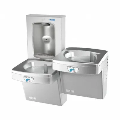 OASIS Bi-Level Drinking Fountain with Bottle Filler: On-Wall, 8 gph @ 50°F, Touchless Sensor - On-Wall Two-Level Drinking Fountains with Bottle Fillers